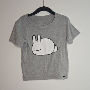 Gray Kids T-Shirt with Cute Bunny Design